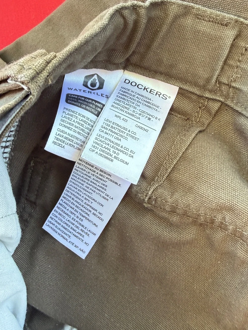 Dockers Olive Cargo Pants with Zip Pocket